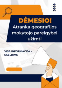 Tauragės „Aušros“ progimnazija skelbia atranką geografijos  mokytojo pareigybei užimti